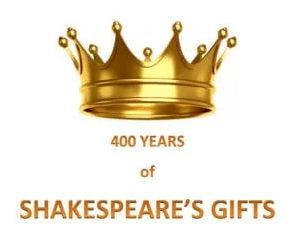 Image depicting Crown with the text 400 years of Shakespeares Gifts