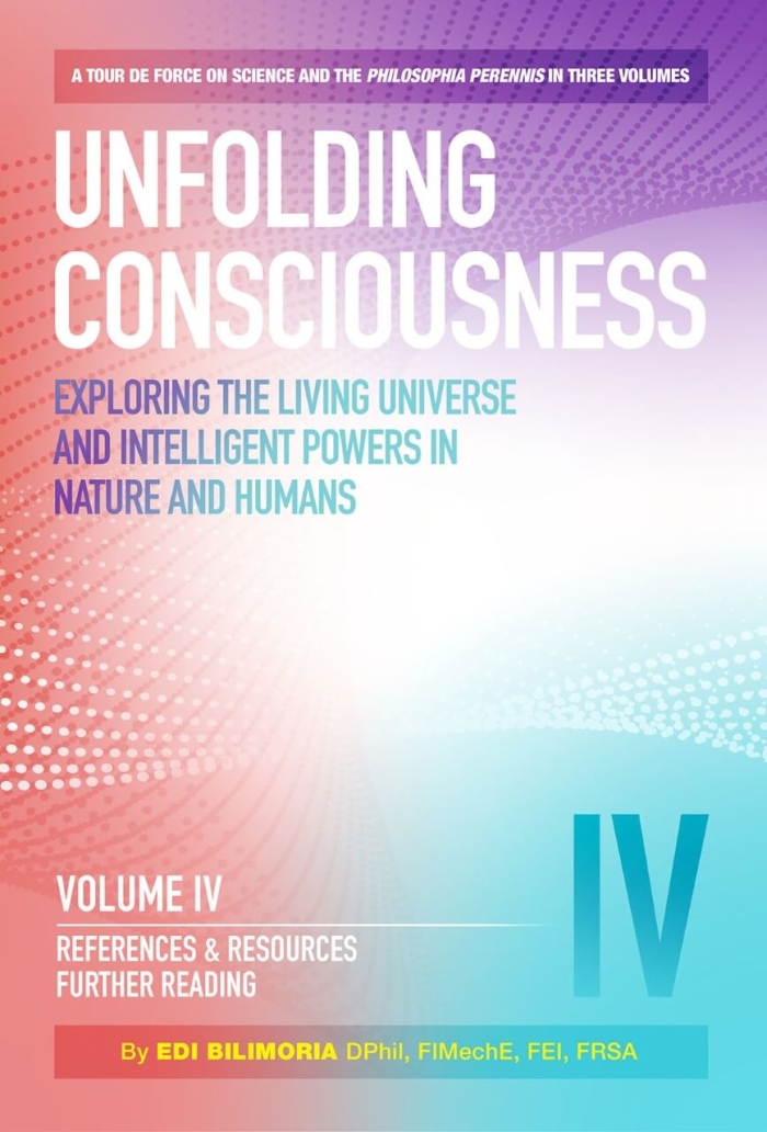 Cover for Unfolding Consciousness Vol 4 by Edi Bilimoria - Shepheard Walwyn Publishers